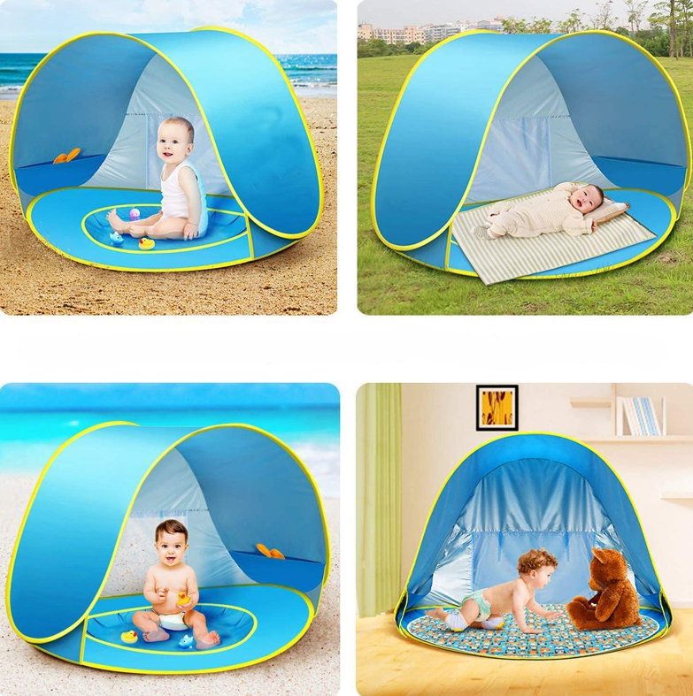 Детская палатка - домик с бассейном / Тент игровой с защитой от солнца самораскладывающийся 120 х 80 х 70 см. - фото 2 - id-p210090382