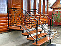 Поручни (перила) из металла, с элементами ковки, наружные, фото 6
