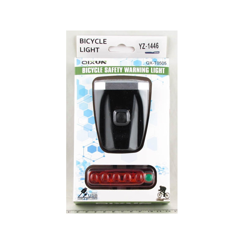 Комплект фонарей YZ-1446, 3 диода, 3 режима, USB зарядка