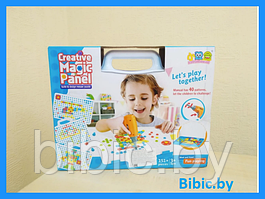 Детский конструктор-мозаика болтовая с шуруповертом в чемодане, детская развивающая игрушка