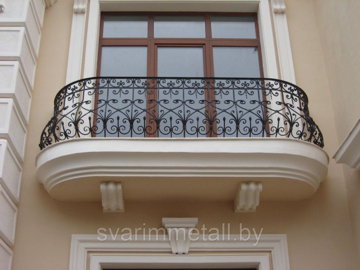 Поручни (перила) из металла, с элементами ковки, на балкон - фото 5 - id-p210097500