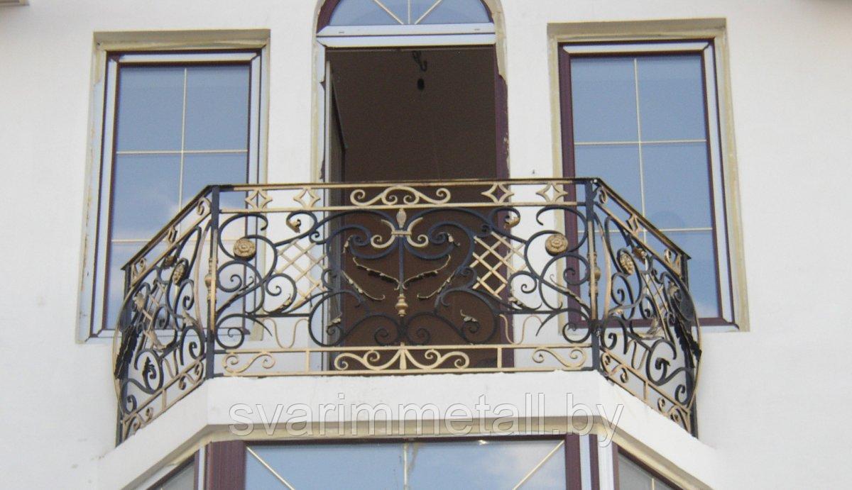 Поручни (перила) из металла, с элементами ковки, на балкон - фото 1 - id-p210097502