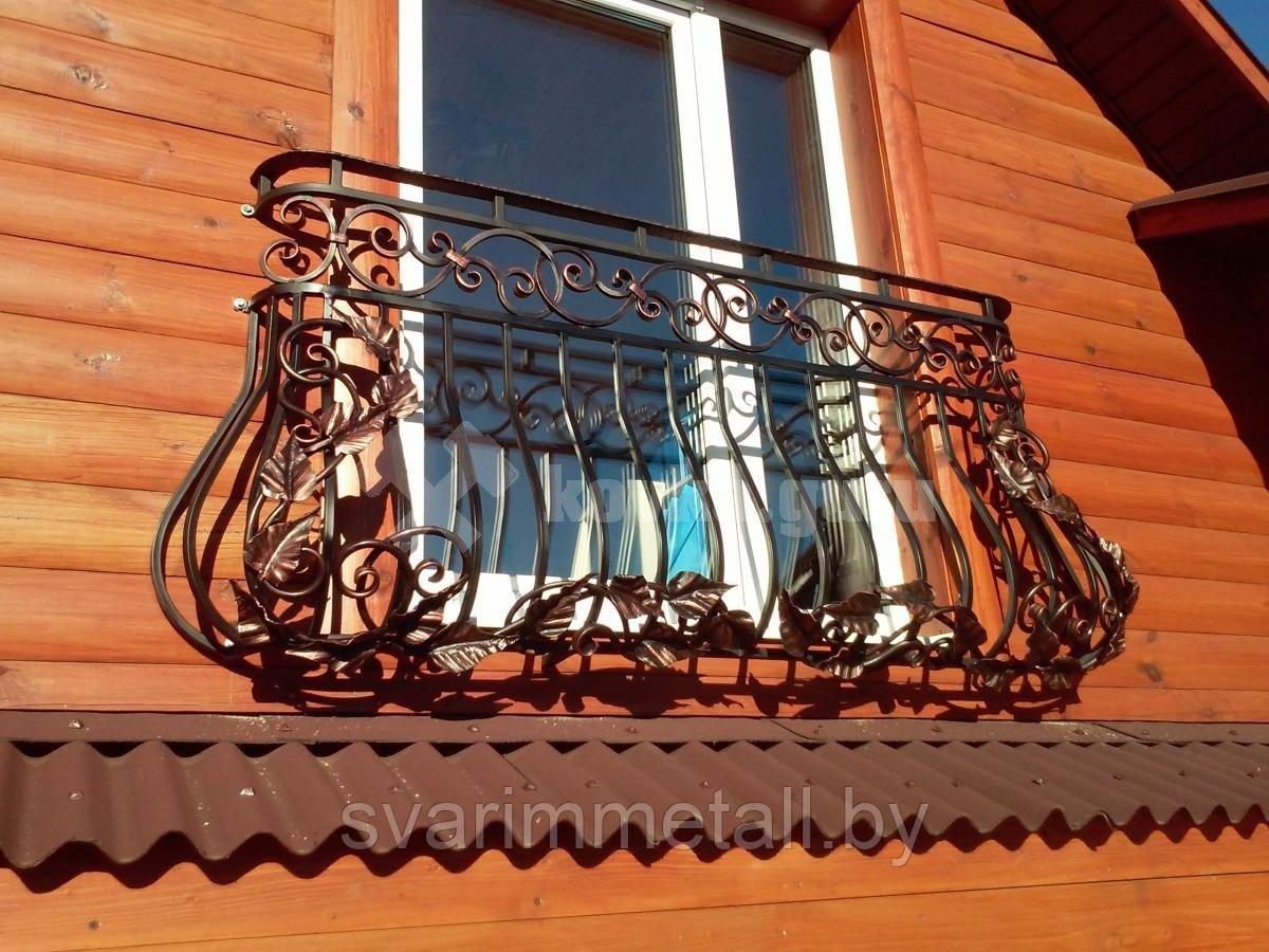 Поручни (перила) из металла, с элементами ковки, на балкон - фото 7 - id-p210097502