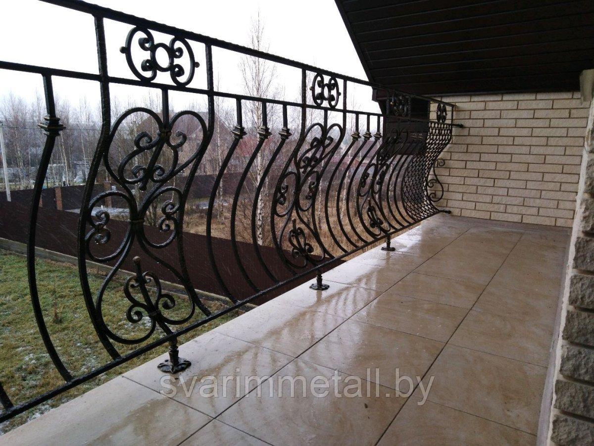 Металлические перила (поручни) с элементами ковки, на балкон - фото 10 - id-p210097510