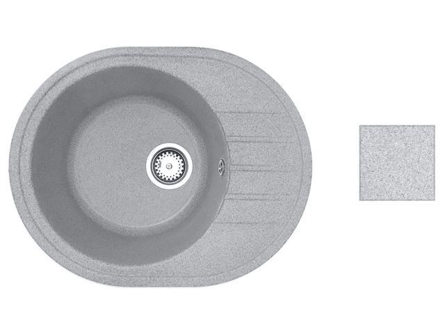 Мойка кухонная из искусственного камня RIO серый, 570х450 мм, AV Engineering - фото 1 - id-p184785178