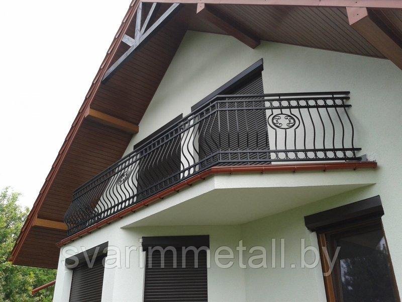 Балконное ограждение из металла, с ковкой - фото 9 - id-p210097568