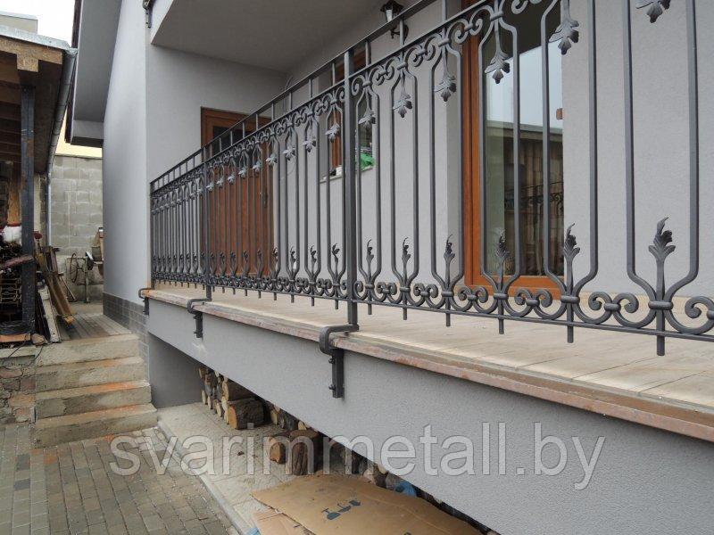Балконное ограждение из металла, с ковкой - фото 7 - id-p210097568