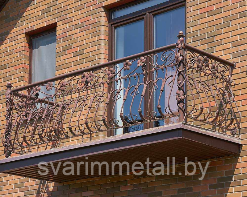 Балконное ограждение из металла, с ковкой - фото 10 - id-p210097568