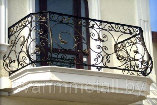 Балконное ограждение из металла, с ковкой - фото 4 - id-p210097588