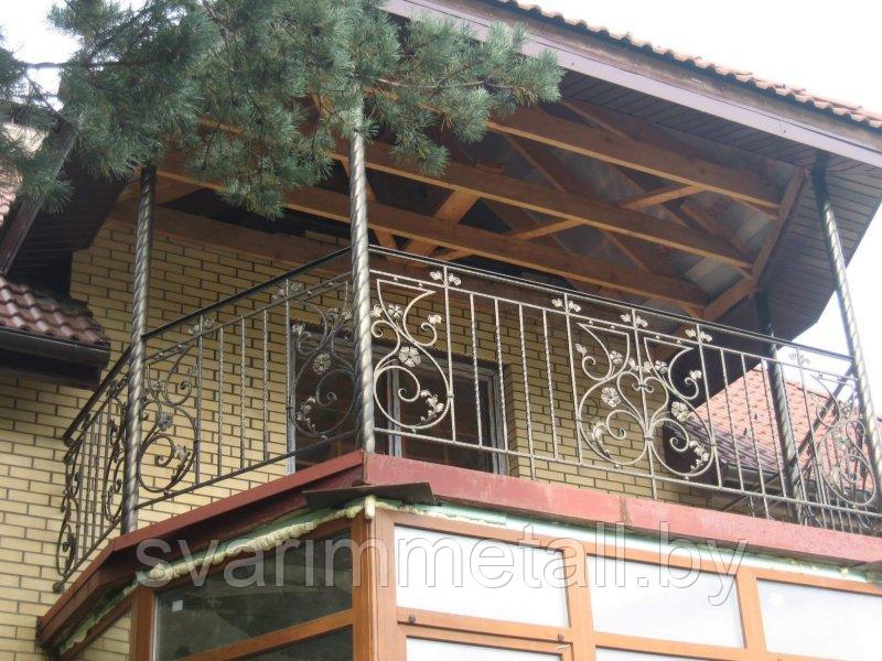 Балконное ограждение из металла, с ковкой - фото 6 - id-p210097588