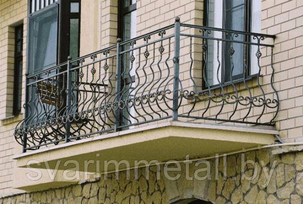 Балконное ограждение из металла, с ковкой - фото 2 - id-p210097589