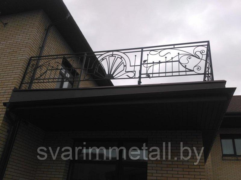 Балконное ограждение из металла, с ковкой - фото 3 - id-p210097589