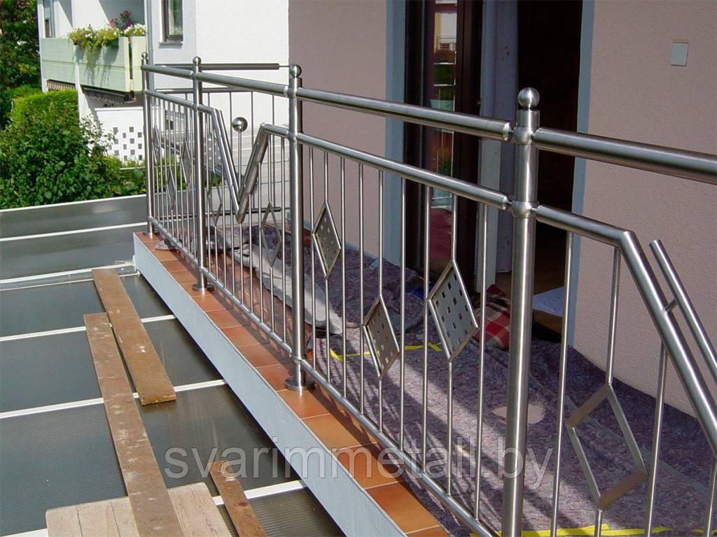 Балконное ограждение из нержавеющей стали - фото 1 - id-p210097596