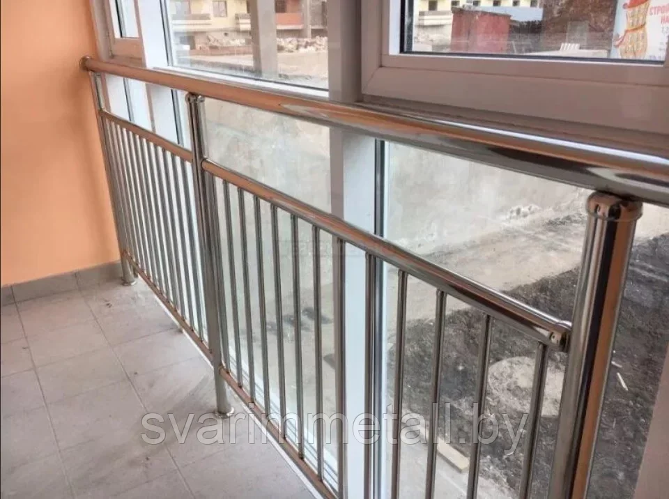 Балконное ограждение из нержавеющей стали - фото 1 - id-p210097599