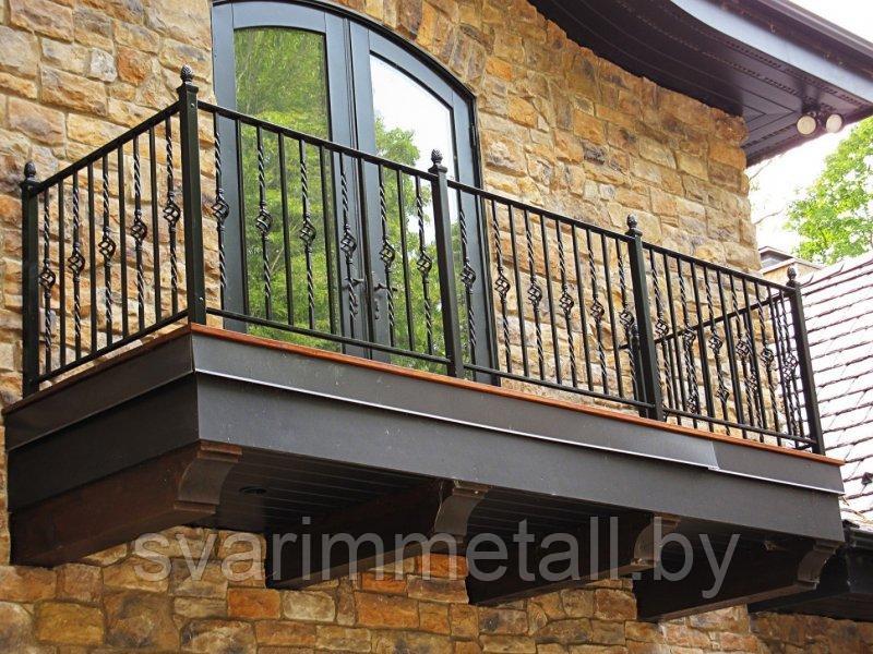 Металлические ограждения для балкона, с элементами ковки - фото 5 - id-p210097610