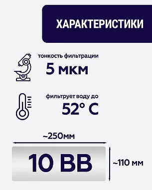 Полипропиленовый фильтр SIBERIA для корпуса 10BB, 5 мкм, 1шт, фото 2