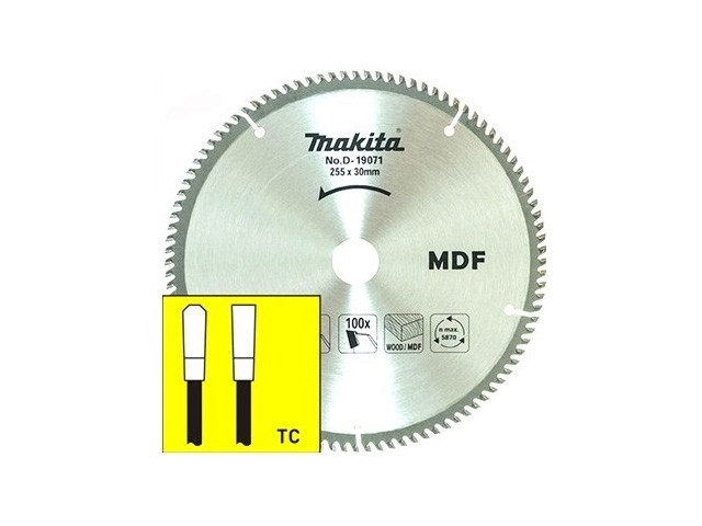 Диск пильный 255х30 мм 100 зуб. по дереву MDF MAKITA ( твердоспл. зуб)