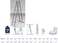 Лестница алюм. 2-х секц. 299/550см 2х12 ступ., 12,0кг PRO STARTUL (ST9946-12)