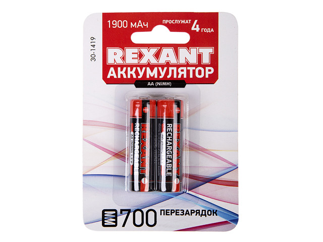 Аккумулятор тип AA "пальчиковый" 1.2В 1900мАч "REXANT" АК блистер 2 шт - фото 1 - id-p210103180