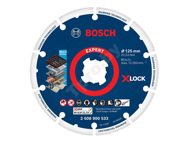 Алмазный круг 125х22 мм по металлу X-LOCK Expert Diamond Metal Wheel BOSCH ( сухая резка) - фото 1 - id-p210103492