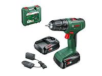 Аккум. дрель-шуруповерт BOSCH EasyDrill 18V-40 в кейсе (18.0 В, 2 акк., 1.5 А/ч, 2 скор., 40 Нм, шурупы до 23