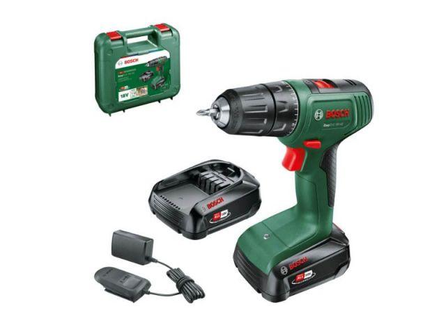 Аккум. дрель-шуруповерт BOSCH EasyDrill 18V-40 в кейсе (18.0 В, 2 акк., 1.5 А/ч, 2 скор., 40 Нм, шурупы до 23 - фото 1 - id-p210104342