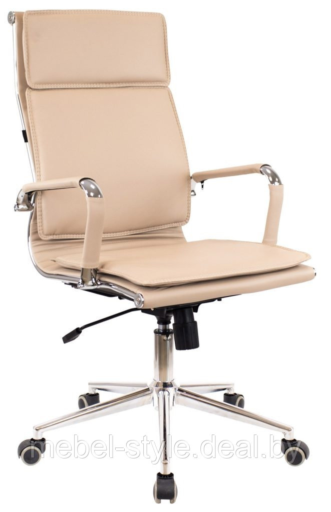 Кресло Нерей T хром для комфортной работы в офисе и дома, стул NEREY T в коже PU