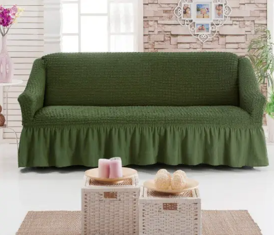 Чехол на диван с оборкой, диван трехместный на резинке, универсальный.Супер-цена! - фото 6 - id-p210105083