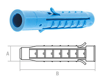 Дюбель распорный 6х25 мм четырехсегментный (300 шт в карт. уп.) STARFIX