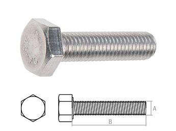 Болт М10х60 шестигр., нерж.сталь (А2), DIN 933 (25 шт в карт. уп.) (STARFIX)