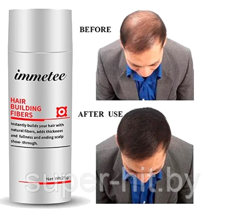 Cредство от облысения -Загуститель для волос IMMETEE Keratin Hair Building Fibers (аналог Fully) 28г - фото 10 - id-p170605591