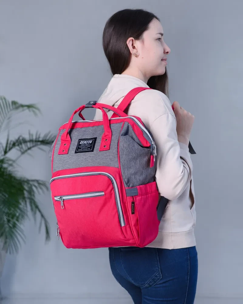 Сумка - рюкзак для мамы с термо-карманами для бутылочек Qixitu - фото 2 - id-p210134707