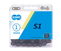 Цепь KMC S1, 1ск. (1/2"X1/8"), 112зв., Brown, с замком, BOX