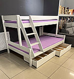 Двухъярусная кровать "Фанди 3" (90х200 и 150х200) Массив сосны, фото 3
