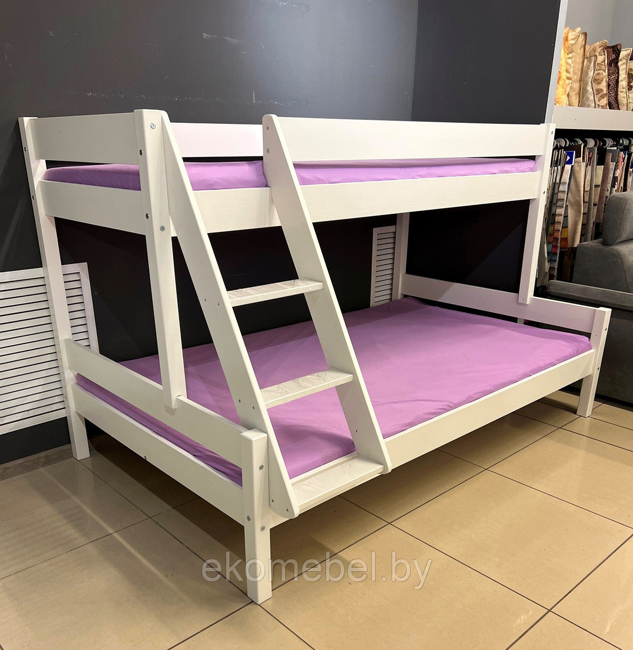 Двухъярусная кровать "Фанди 2" (90х200 и 140х200) Массив сосны