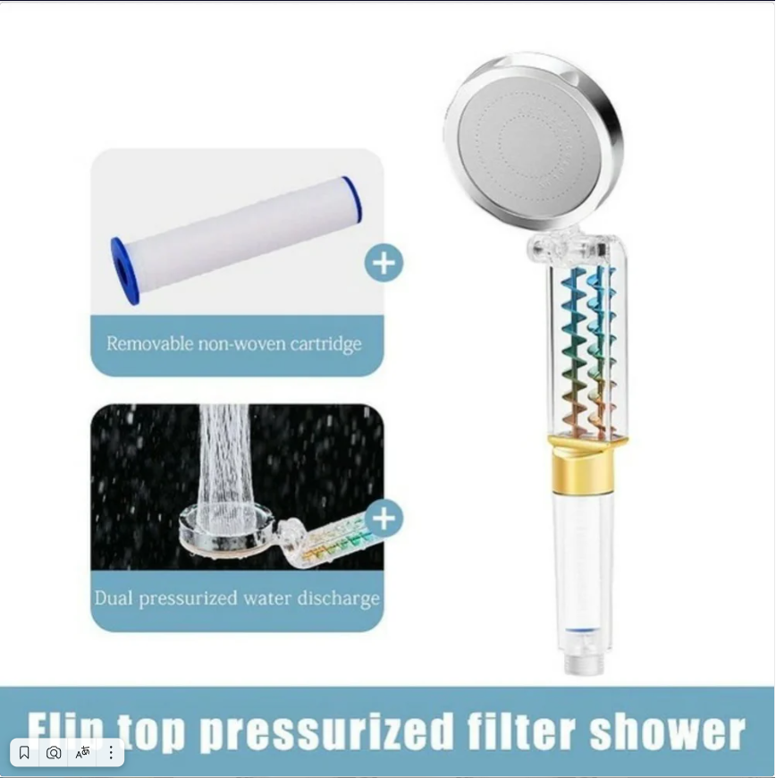 Массажная душ-лейка турбо водосберегающая FLAP PRESSURIZATION FILTER SHOWER - фото 10 - id-p210173640