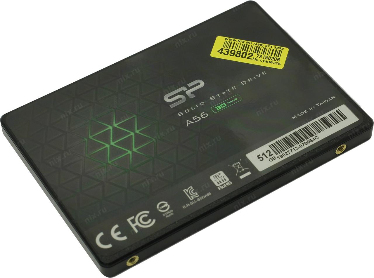 SSD 512 Gb SATA 6Gb/s Silicon Power A56 SP512GBSS3A56A25 2.5" 3D TLC