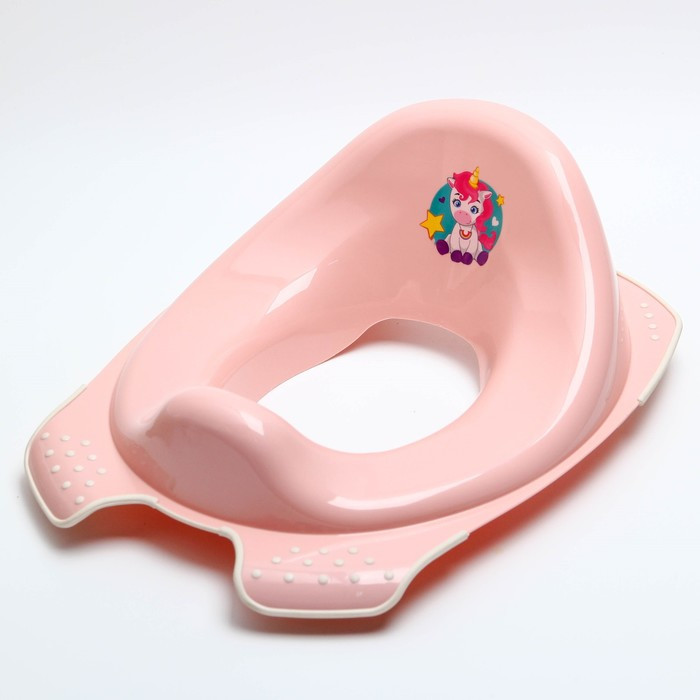 Детская накладка - сиденье на унитаз «Мишка» антискользящая, цвет розовый - фото 1 - id-p210188363