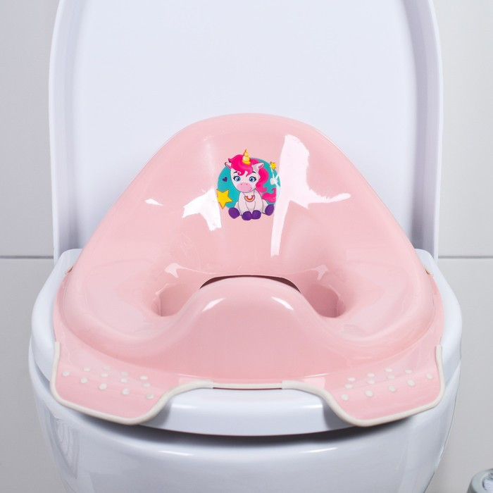 Детская накладка - сиденье на унитаз «Мишка» антискользящая, цвет розовый - фото 3 - id-p210188363