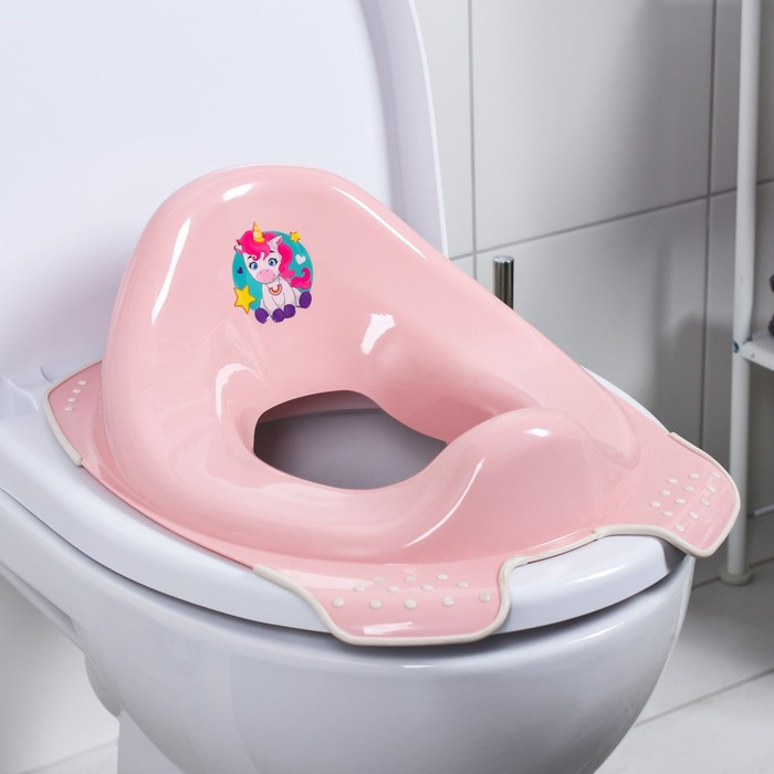 Детская накладка - сиденье на унитаз «Мишка» антискользящая, цвет розовый - фото 4 - id-p210188363