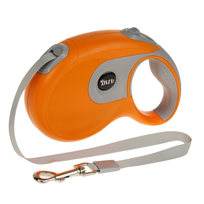 Рулетка DIIL, 8 м, до 50 кг, лента, прорезиненная ручка, оранжевая с серым - фото 1 - id-p210188490