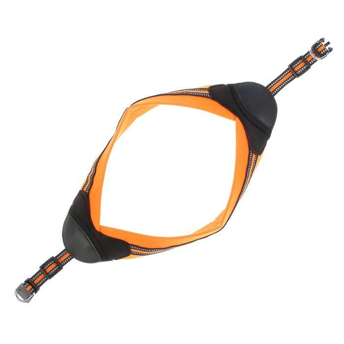 Шлейка супермягкая со светоотражающей прошивкой, обхват 62-69 см, оранжевая - фото 2 - id-p210188498