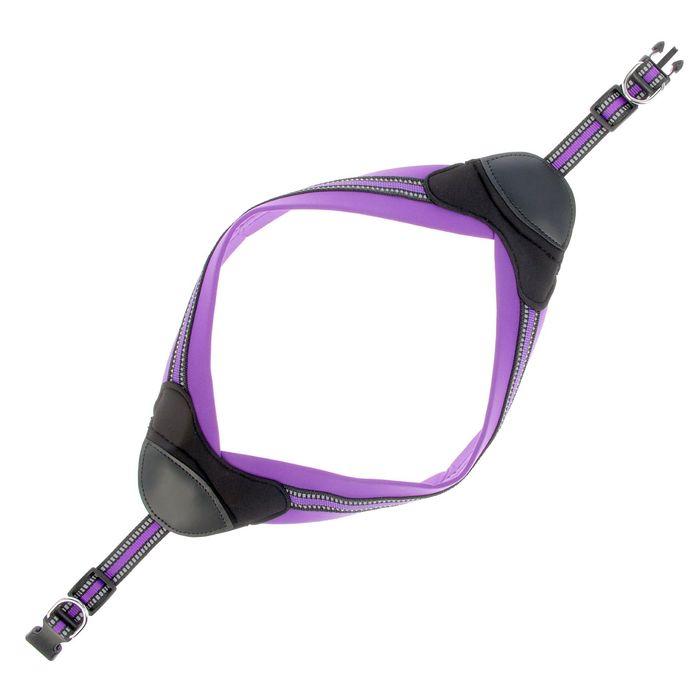 Шлейка супермягкая со светоотражающей прошивкой, обхват 62-69 см, фиолетовая - фото 2 - id-p210188499