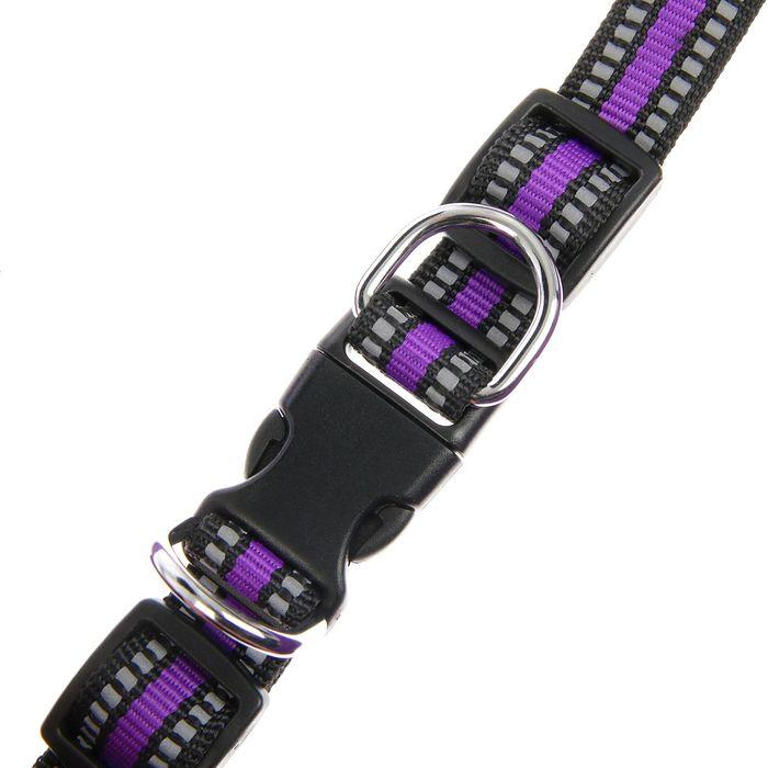 Шлейка супермягкая со светоотражающей прошивкой, обхват 62-69 см, фиолетовая - фото 3 - id-p210188499