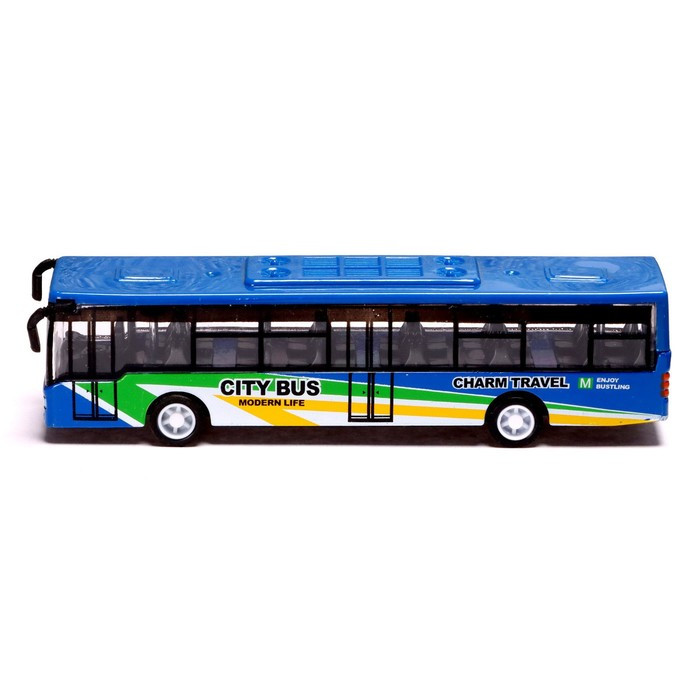 Автобус металлический «Междугородний», инерционный, масштаб 1:43, цвет синий - фото 2 - id-p210190463