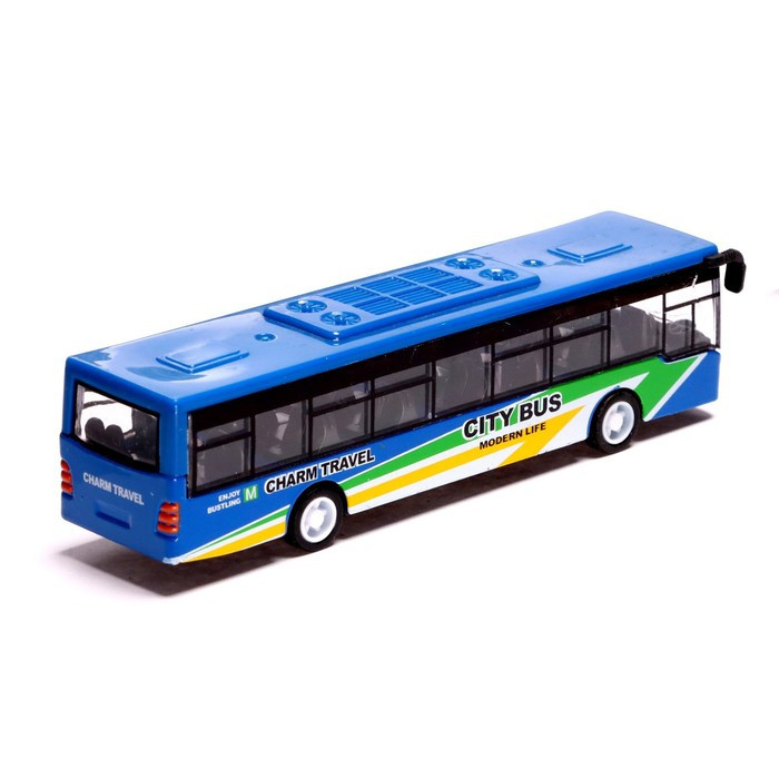 Автобус металлический «Междугородний», инерционный, масштаб 1:43, цвет синий - фото 3 - id-p210190463