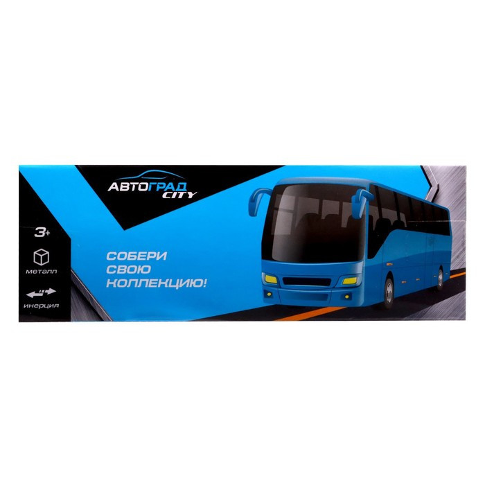 Автобус металлический «Междугородний», инерционный, масштаб 1:43, цвет синий - фото 5 - id-p210190463