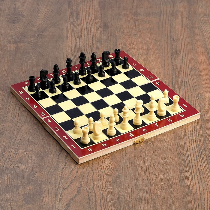 Настольная игра 3 в 1 "Карнал": нарды, шахматы, шашки, фишки дер., фигуры пластик, 29 х 29 см - фото 1 - id-p210191645