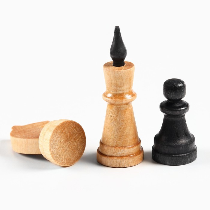 Настольная игра 3 в 1 "Классика": нарды, шахматы, шашки, доска 40 х 40 см - фото 3 - id-p210191646