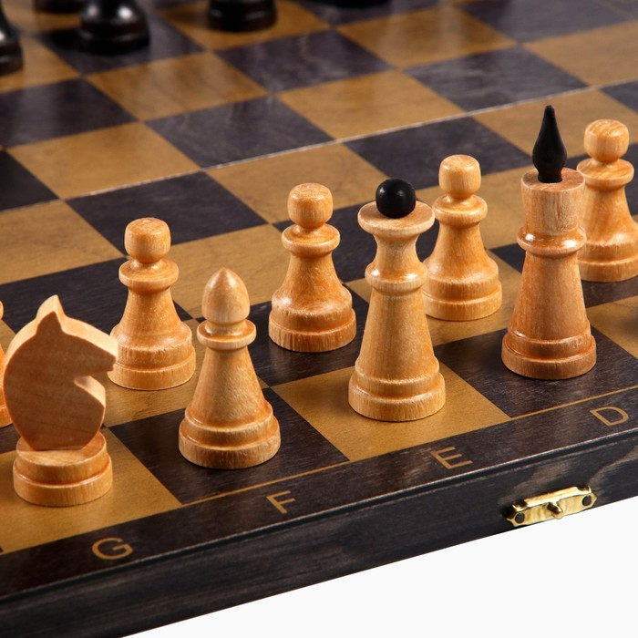 Настольная игра 3 в 1 "Классика": нарды, шахматы, шашки, доска 40 х 40 см - фото 5 - id-p210191646